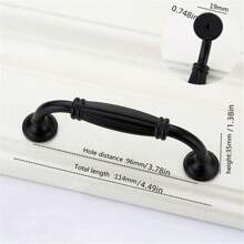 1pc/2pcs  Black Modern Minimalist Aluminum Alloy Hollow Door Handle Cabinet Wardrobe Bedside Table TV Cabinet Drawer Door Handle Furniture Hardware Accessories