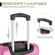 Set Juego 2 maletas Rigidas 18+20pulgadas Tsa Candado Maleta - Rosa - Ver 6