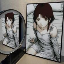 1 件系列 Experiment Lain 动漫电影帆布画咖啡厅酒吧房间墙壁装饰无框架