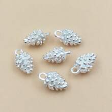 10 mặt dây chuyền hình nón thông dễ thương xinh đẹp, mặt dây chuyền hợp kim kẽm hình nón thông nhiều màu có lỗ để làm đồ trang sức DIY, vòng cổ, lắc chân, móc chìa khóa, ốp điện thoại, đồ trang trí và phụ kiện gia đình - Mặt dây chuyền hình nón thông - Xem 4