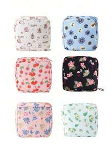 Sanitary Napkin Storage Bag, Portable Cosmetic Lipstick Bag, Cosmetic Lipstick Bag, Large Capacity Waterproof Cartoon Design, Coin Purse, Girl Cash Bag, Waterproof Cloth For Storage Of Sanitary Napkins And Pads, School Supplies Travel Necessities Makeup Bag, Holiday Necessities Makeup Bag, Makeup Bag, Makeup Bag, Makeup Storage, Travel Headset Replacement Storage Bag, Bedroom Accessories, Are Necessities For Girls To Go Out Makeup Travel Toiletry Organizer Essentials Gifts Storage Zipper Accessories Nail
