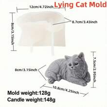 3D Mini Kitten Silicone Candle Mold Cute Standing And Sitting Cat Aromatherapy Handmade Beeswax Mould Animal Themed Polymer Clay Soap Craft DIY Tool For Home Decoration Art Supplies Unique Gifts