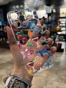 Summer Phone Case Compatible With Iphone 1pc Painted Crystal Ocean World Transparent Phone Case Compatible With Iphone 16e, 16, 13, 15, 15 Pro, 14 Pro, 14 Plus, 7/8 Plus, 11, 12 Pro Max, 13, 14 Pro Max, S24, S23, S25, A06, Great Gift For Friends And Family
