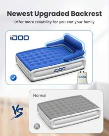 Queen Headboard Air Mattress' 18" Airbeds With Built-In Pump