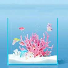1pc Resin-Made Fish Tank Landscape Decor, Pink Simulated Soft Coral, Artificial Aquatic Grass, Fake Coral, Fish Tank Decoration For Saltwater Tank
