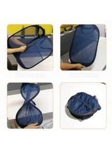 1pc New Foldable Laundry Basket Laundry Basket Foldable Storage Large Capacity Laundry Basket Bathroom Storage Basket - Multicolor - View 5