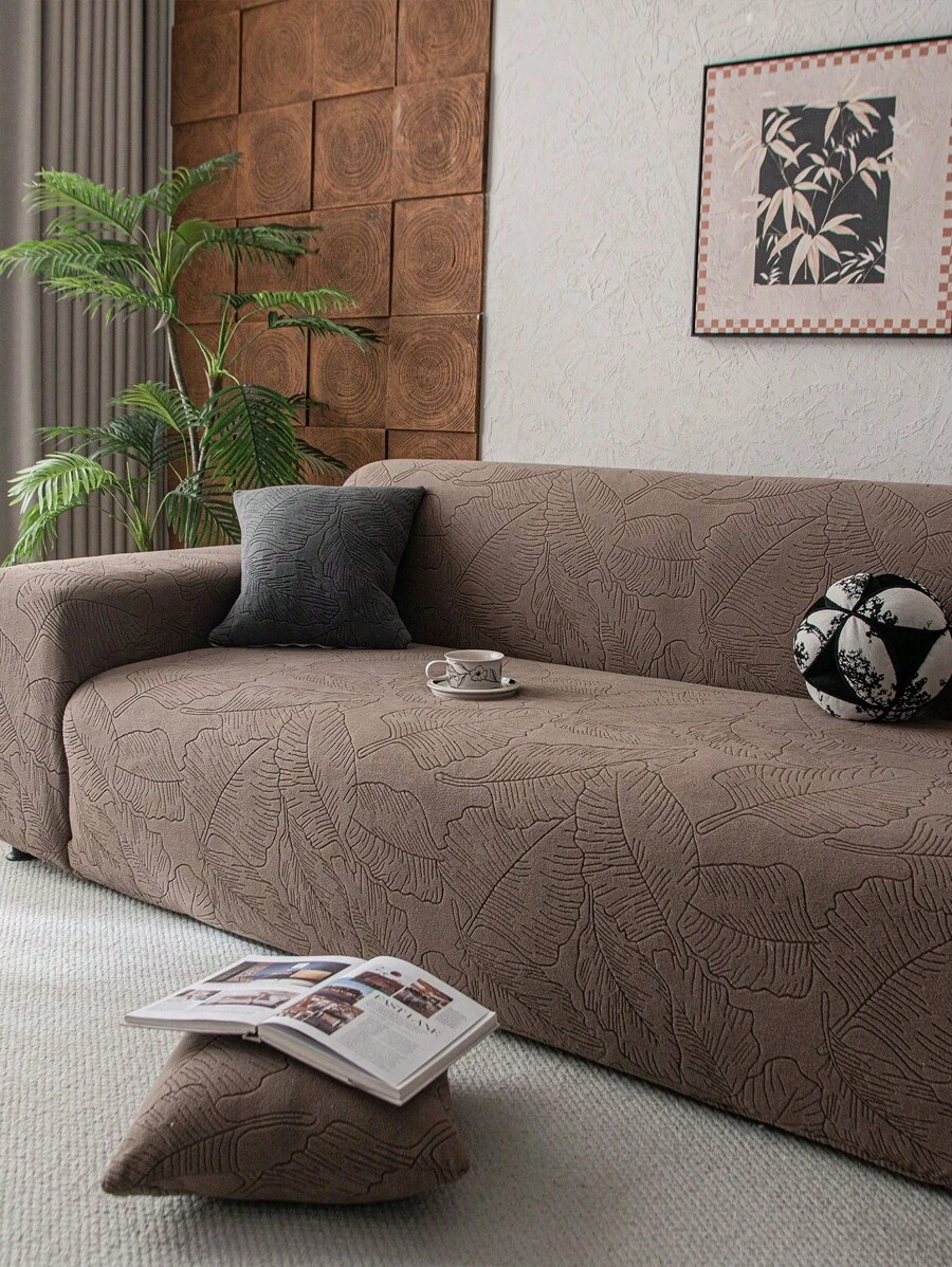 1 Vỏ bọc ghế sofa đàn hồi Jacquard, Vỏ bọc ghế sofa chống trượt phong cách hiện đại, Thích hợp cho ghế sofa hình chữ L và ghế sofa 1/2/3/4 chỗ ngồi, Phổ biến cho mọi mùa, Dễ dàng lắp đặt và tháo gỡ - Cà phê nâu - Xem 1