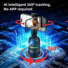 AXNEN AXNEN P03 Gimbal Handystabilisator mit KI Gesichtsverfolgung, 360 Grad Rotation, Schreibtisch-Selfie-Ständer kompatibel mit iPhone 15 Pro Max und Android