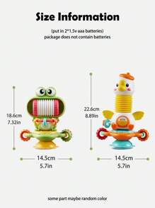 1 件婴儿高脚椅吸盘旋转音乐玩具，带吸盘的互动婴儿玩具，适合早期发育，360 度灵活旋转，新生儿喂食辅助，婴儿洗澡/生日礼物（部分颜色随机）