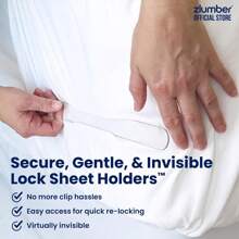 The Original USA Patents Pending Zlumber Lock Sheet Holders - Secure Bed Sheets Firmly In Place - Heavy-Duty Mattress Straps For No More Loose Sheets, Fits All Sheet Sizes, Easy One-Time Installation - 1 - Xem 6