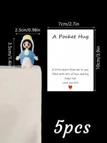 5/1 PVC Siliconen Materiaal Mini Jezus Beeld Paasdecoratie Ornament, Emotionele Ondersteuning, Emotionele Aanmoediging Cadeau Zak Knuffel Kaart, Een Beetje Dichtbij Van Mij Naar Jou, Gevuld Met Heel Veel Liefde En Dikke Knuffels Ook! Hou Heel Veel Van Jou, Jezus Zegen Je