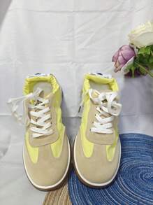 软底芭蕾舞复古运动鞋，户外百搭透气休闲运动通勤舒适滑板鞋 - 黃色 - 查看 5