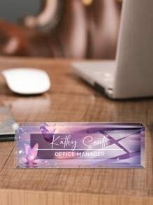 1pc Customized Acrylic Desktop Nameplate, 20*6*1.5cm, High Transparency, Support Personalized Name/Text/Font/Color Design, Suitable As Appreciation Gift For Teachers, Bosses, Doctors, Managers, Etc. Back To School