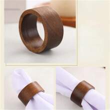 1/6/12 piezas Anillos de servilleta hechos a mano, anillos de servilleta redondos de madera estilo granja vintage, adecuados para Navidad, Acción de Gracias, fiestas, bodas y otras ocasiones de decoración de mesa - Multicolor - Ver 3