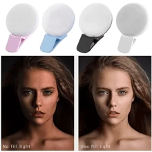 Đèn LED selfie bỏ túi, tương thích với iPad, laptop, đèn flash vòng mini, đèn chiếu sáng phụ trợ, đèn vòng chụp ảnh video, đèn kẹp. - Nhiều màu - Xem 2