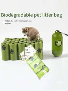 宠物垃圾袋分配器套件，1.5mil 狗屎袋，密封性强，抗撕裂，短系带款式，无味，重型 - 彩色 - 查看 4