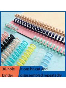 20pcs Removable 30-Hole Plastic Loose Leaf Binder Rings, Spiral Coil Rings, Suitable For A4 Paper Notebooks Stationery Office Supplies - PP Material, Back To School, Study Supplies