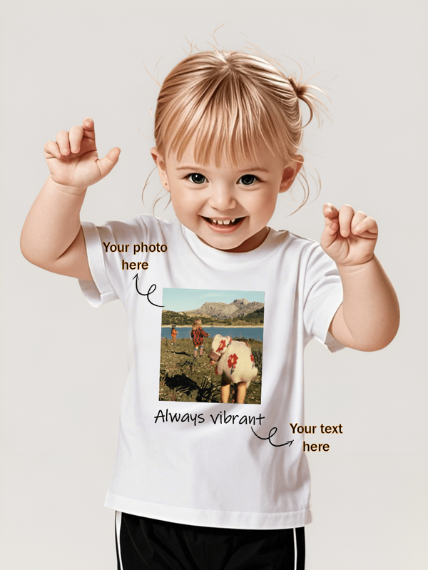 Customized Graphic & Text Prints, Personalized Photos Of Your Tween Girl, Pets, Sceneries, Birthday/Anniversary Patterns, Team/Outdoor/Class Uniforms, Girls/Toddler Girls' Casual Round Neck Short Sleeve T-Shirts, Holiday & Birthday Gifts, Cultural Shirts, Summer Girls' Blouses, Multi-Functional, Quick Dry, Ornamental, Letter, Stylish, Tidy, Soft, Modern, Colorful, Cute, Adorable, Casual, Custom, Personalized, Unique, Customized, Baby Gifts, Ideal Gifts For Him, Ideal Gifts For Her, Son, Daughter
