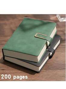 复古 A5 皮革笔记本，配有个性化软封面和书签 - 非常适合商务会议和大学生活，柔软仿麂皮材质，学校用品，返校 - A5 - 查看 18