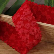 Curly Plum Blossom Jacquard Ribbon, DIY Bow Hair Accessories, Clothing Collar, Cuff Decor, Floral Gift Wrapping Ribbon