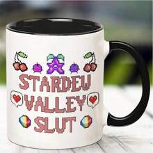 1pc Christmas Stardew Valley Mug, Stardew Valley Gift, Funny Stardew Valley Mug, 11 Oz Novelty Coffee Mug, Black For Family, Sisters, Best Friends, Lovers, Girlfriends - Multicolor - View 11