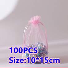 10/50/100pcs Medium Size: 10*15cm Organza Gift Packaging Bags, Wedding Candy Bags, Wedding Favor Bags, Gift Packaging Supplies, Organza Bags For Wedding & Celebration Gift Packaging - Multicolor - View 21