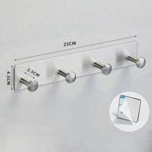 Coat Rack Wall Mounted, Adhesive Coat Hooks, Stainless Steel Door Hooks For Hanging Hat Towels Clothes,Round Hook