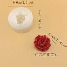3D硅胶玫瑰模具，适用于香皂、树脂工艺品和DIY - 粉白花卉设计，是手工创作和家居装饰的理想之选 - 白色 - 查看 10