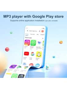 Oilsky MP3 播放器，带蓝牙和 WiFi，MP3 和 MP4 音乐播放器，带 Spotify、Music、Deezer、Audible、浏览器，4.0 英寸 IPS 触摸屏安卓播放器，带扬声器、FM 收音机，最高 512GB - 藍色 - 查看 2