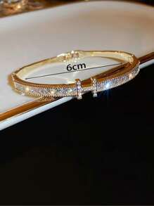 闪亮优雅时尚女士不锈钢方晶锆石手链套装，适合庆典、派对、日常佩戴以及作为礼物赠送朋友 - 彩色 - 查看 6