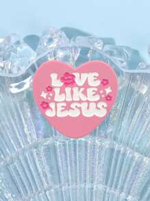 1PC LIKE JESUS Enamel Pin Pink Heart Brooch Pines Lapel Pins Badge On Backpack Clothing Accessories Fashion Jewelry Friends Gifts - Multicolor - View 2