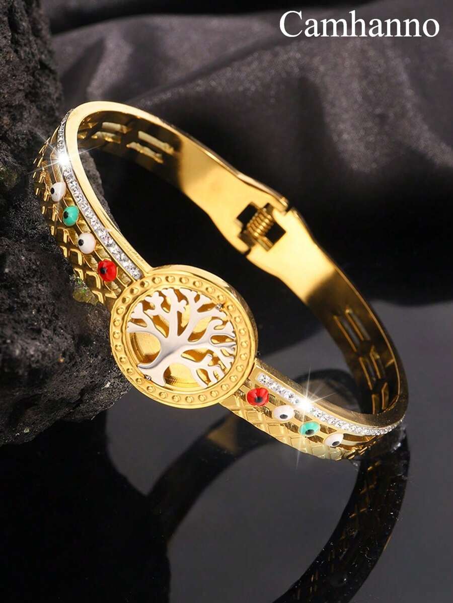 Camhanno 1 件豪华不锈钢男女通用时尚配饰，彰显独特风格，送给男朋友的完美礼物 - 彩色 - 查看 1