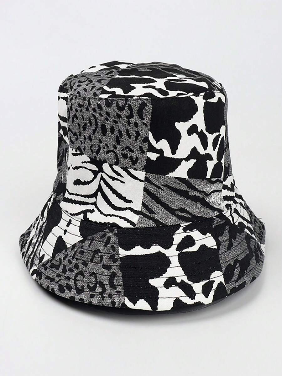 Double Sided Wearable Personalized Leopard Print Bucket Hat Fashionable Basin Hat Breathable Sun Hat - A - View 1