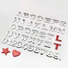 Zinc Alloy, Solid Metal Letters, Car 3D Letters, Car Stickers, English Letters, Car Logos, Alphanumerics - Silver - View 2