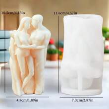 1 pieza Molde de silicona para velas del Día de San Valentín, molde de fundición de adornos con pareja abrazando y besando, molde para manualidades con resina y yeso para decoración del hogar y regalo