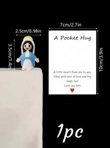 5/1 PVC Siliconen Materiaal Mini Jezus Beeld Paasdecoratie Ornament, Emotionele Ondersteuning, Emotionele Aanmoediging Cadeau Zak Knuffel Kaart, Een Beetje Dichtbij Van Mij Naar Jou, Gevuld Met Heel Veel Liefde En Dikke Knuffels Ook! Hou Heel Veel Van Jou, Jezus Zegen Je