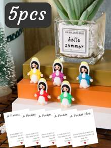 5/1 PVC Siliconen Materiaal Mini Jezus Beeld Paasdecoratie Ornament, Emotionele Ondersteuning, Emotionele Aanmoediging Cadeau Zak Knuffel Kaart, Een Beetje Dichtbij Van Mij Naar Jou, Gevuld Met Heel Veel Liefde En Dikke Knuffels Ook! Hou Heel Veel Van Jou, Jezus Zegen Je