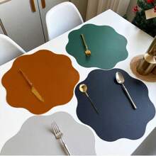 1 pieza/2 piezas Posavasos nórdicos redondos, manteles individuales, accesorios de cocina, manteles individuales para mesa de comedor, resistentes al calor, antiescarcha, manteles individuales occidentales antideslizantes y duraderos, resistentes al calor, lavables e impermeables para mesas de comedor, se pueden usar para decoración de fiestas, banquetes, protección de escritorios, adecuados para cenas a la luz de las velas y reuniones diarias.