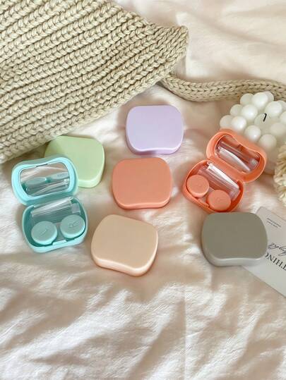 XIANG YU 1pc Contact Lens Case With Cleaner Washer, Travel Size Cute Colored Contact Lenses Applicator Removal Tool Kit With  Solution Bottle For Daily Outdoor Eye Contacts Contact Lenses For Eyes Colored Contactshalloween