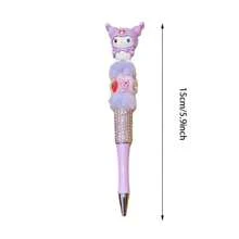 Sanrio Neutral Pen: Hello Kitty Cartoon Crystal Rhinestone Ball Pen, My Melody Cute Plush Sparkling Automatic Pencil, Kuromi Fantasy Anime Theme Rotary Pen, Pochacco 0.5mm Planner Pen, Cinnamoroll Kawaii Writing Pen, Rollerball Pens, School Stationery Essential