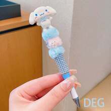 Sanrio Neutral Pen: Hello Kitty Cartoon Crystal Rhinestone Ball Pen, My Melody Cute Plush Sparkling Automatic Pencil, Kuromi Fantasy Anime Theme Rotary Pen, Pochacco 0.5mm Planner Pen, Cinnamoroll Kawaii Writing Pen, Rollerball Pens, School Stationery Essential