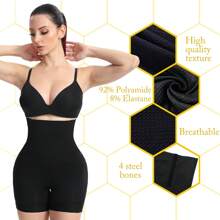 2PCS Shapewear Women Tummy Control High Waist Seamless Panties Lace Underwear - Dark Skin - View 5