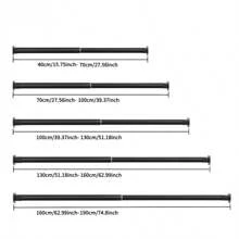 CTSZOOM 5 Sizes, Adjustable Black Closet Rod, Heavy Duty 15.75inch-74.8inch Closet Rail, For Hanging Clothes, High-Quality Metal Black Closet Rod For Wardrobe, Laundry Room, Room Dividers, Curtain Rods, Easy Installation, Suitable For Bathroom, Windows, RVs, Living Room, Bedroom, Curtain, Closet Etc.