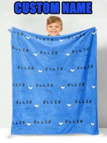 1PC Personalized Custom Name Blanket Gift,With Name Blanket Gift For Girl Boy Girl Man Adult Heart Blanket Gift,Great Holiday Gift For Classmates, Friends, Family, Used For Nap, Camping, Travel,Cozy,Warm,Comfortable,Soft Unique,Personalized,Custom Ideal Gifts For Him Her,Boyfriend - Multicolor - View 35