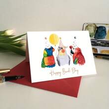 1pc Parrot Birthday Greeting Card - Humorous Parrot Illustration, Congratulations And Well-Wishes For Any Occasion, 5*7 In With Thick Envelope - Red - View 6