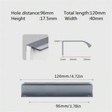 1 tay nắm cửa tủ ẩn bằng hợp kim nhôm hiện đại tối giản, lắp đặt không cần khoan, gắn bên hông, phù hợp cho tủ quần áo, ngăn kéo và các phụ kiện nội thất khác. - Nhiều màu - Xem 18