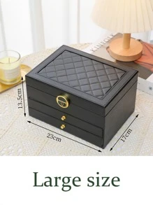 1/2/3-Layer Jewelry Box With Lock, Jewelry Organizer For Necklaces, Rings, Earrings Display Gifts For Women Back To School