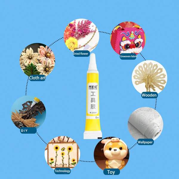 1pc Handmade Non-Woven Fabric, Linen Material Glue, Transparent Dry Flower Model Tool Glue, Student School DIY Alcohol Glue