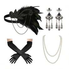 1920s Musical Note Headband, Women Party Festival Costume Accessory Set Prom - Multicolor - View 6