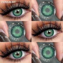 FUNSACHY 1 对韩国蓝色隐形眼镜时尚彩色隐形眼镜灰色瞳孔棕色隐形眼镜年度彩色镜片